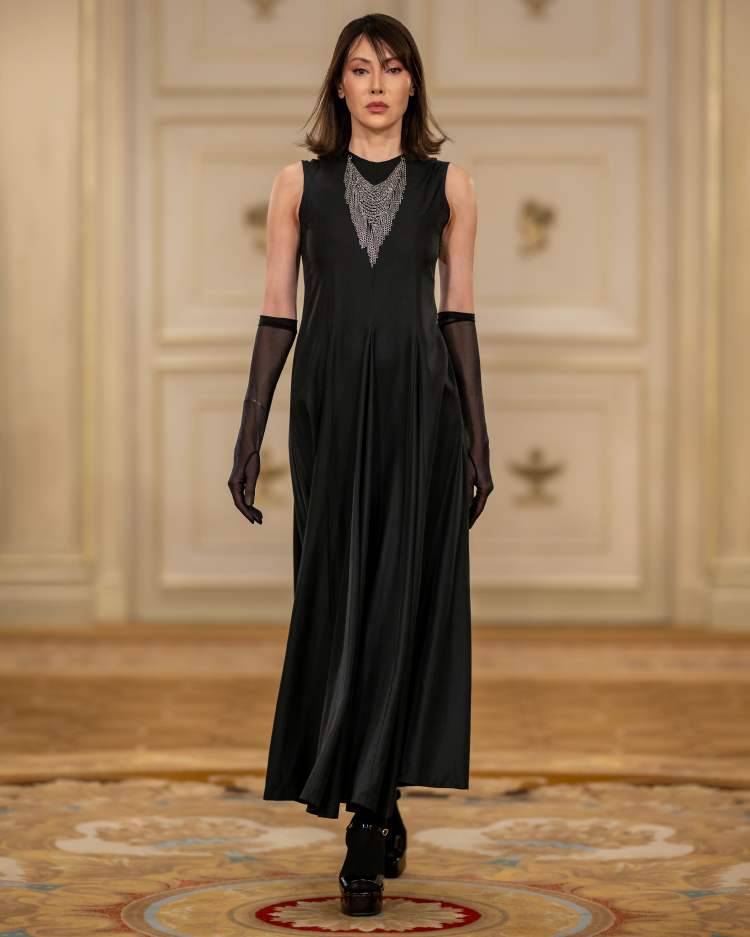 Back Open Silky Flare Dress | Tsuya Back Open Silky Flare Dress | Tsuya