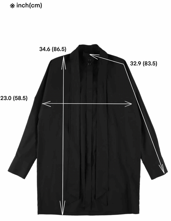 Black Shirt with Long Collar Tie
