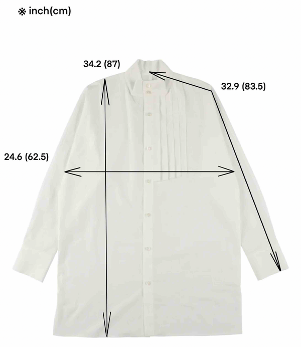 Pleated Collar White Shirt