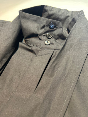 Black Shirt with Long Collar Tie