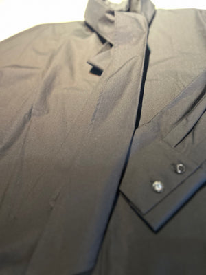 Black Shirt with Long Collar Tie