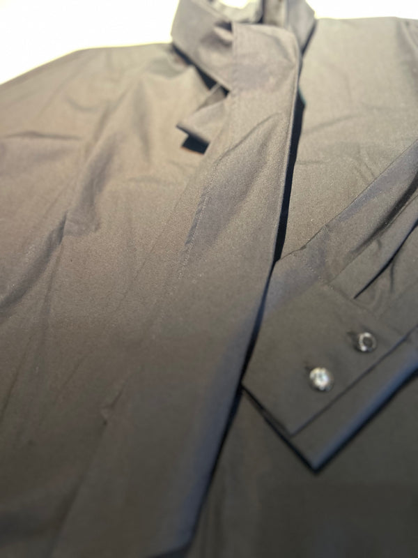Black Shirt with Long Collar Tie