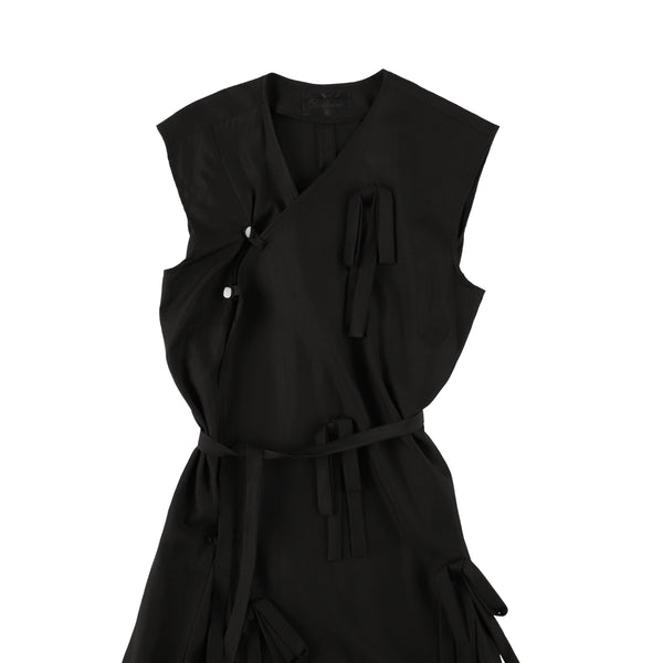 Silky Kimono Dress with Ribbons | SAKE