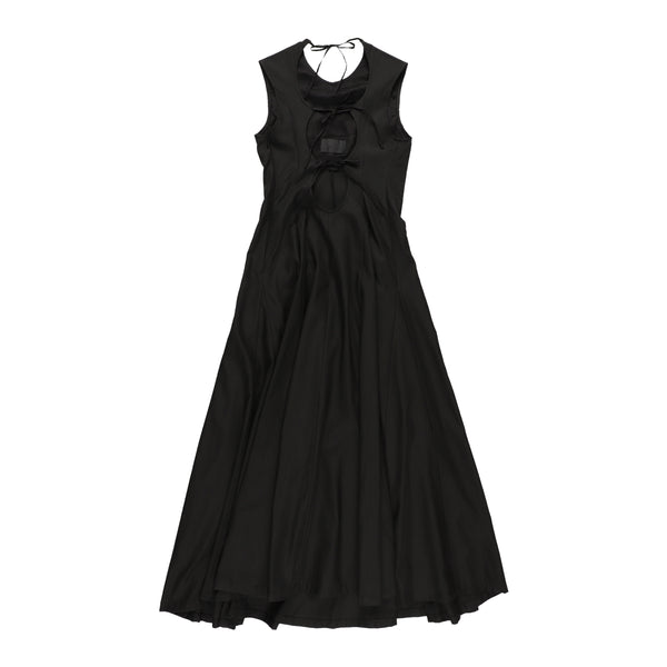 Back Open Silky Flare Dress | Tsuya