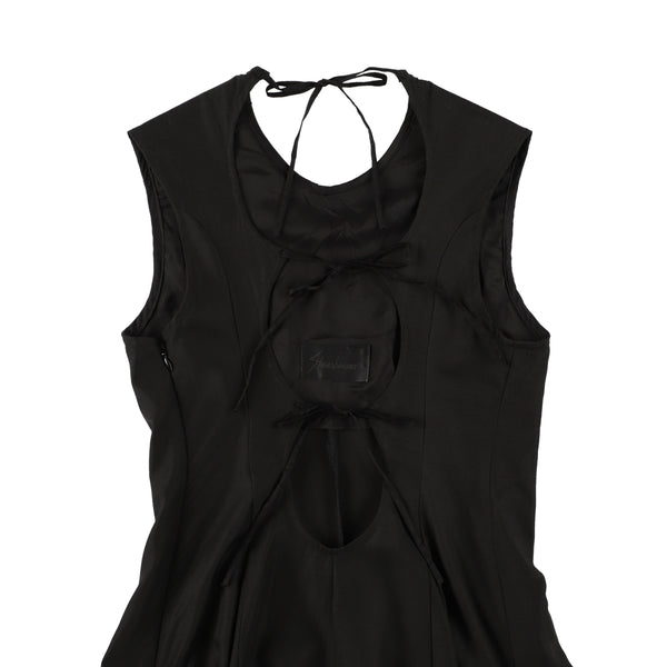 Back Open Silky Flare Dress | Tsuya