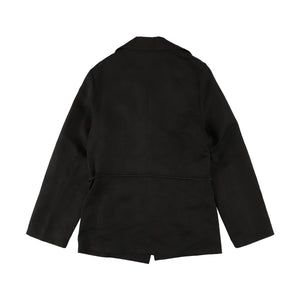 Code Pattern Jacket with Waist String Cipher