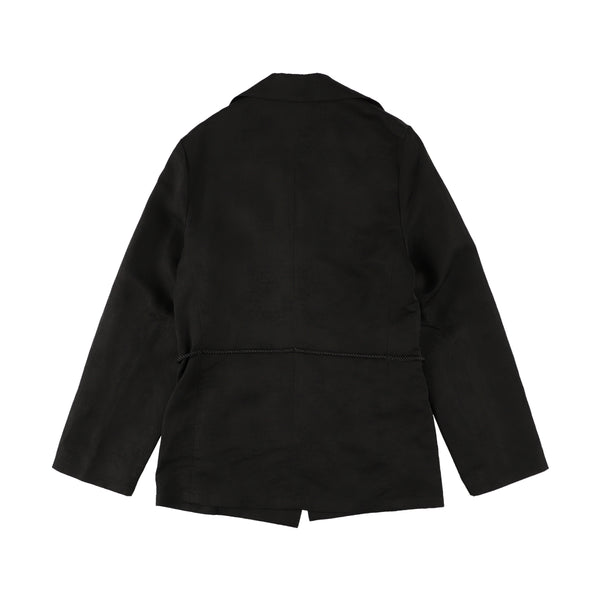 Code Pattern Jacket with Waist String Cipher
