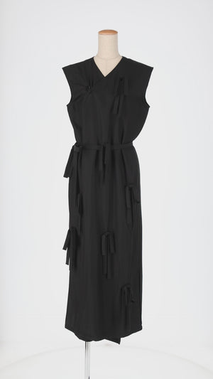Silky Kimono Dress with Ribbons | SAKE