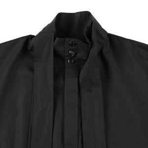 Black Shirt with Long Collar Tie