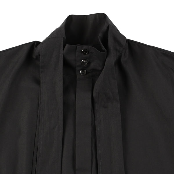 Black Shirt with Long Collar Tie
