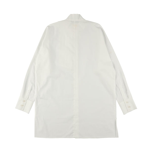 Pleated Collar White Shirt