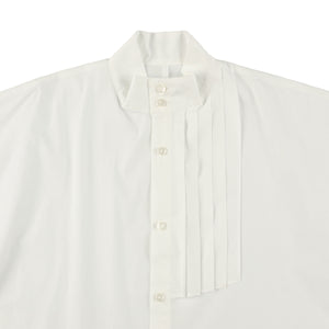 Pleated Collar White Shirt