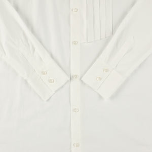 Pleated Collar White Shirt