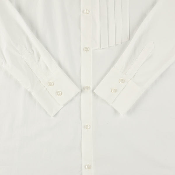 Pleated Collar White Shirt