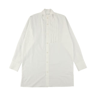 Pleated Collar White Shirt